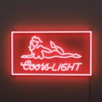 coors beer neon sign red