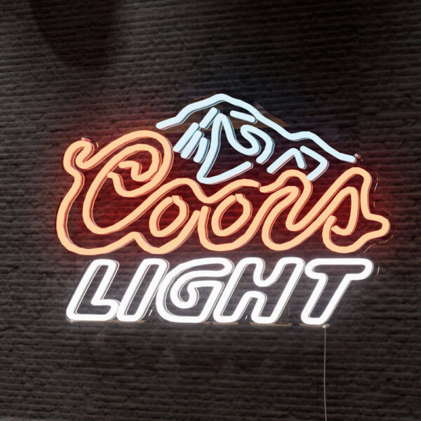 coors light neon sign multicolored