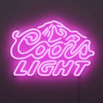 coors light neon sign purple