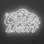 coors light neon sign white