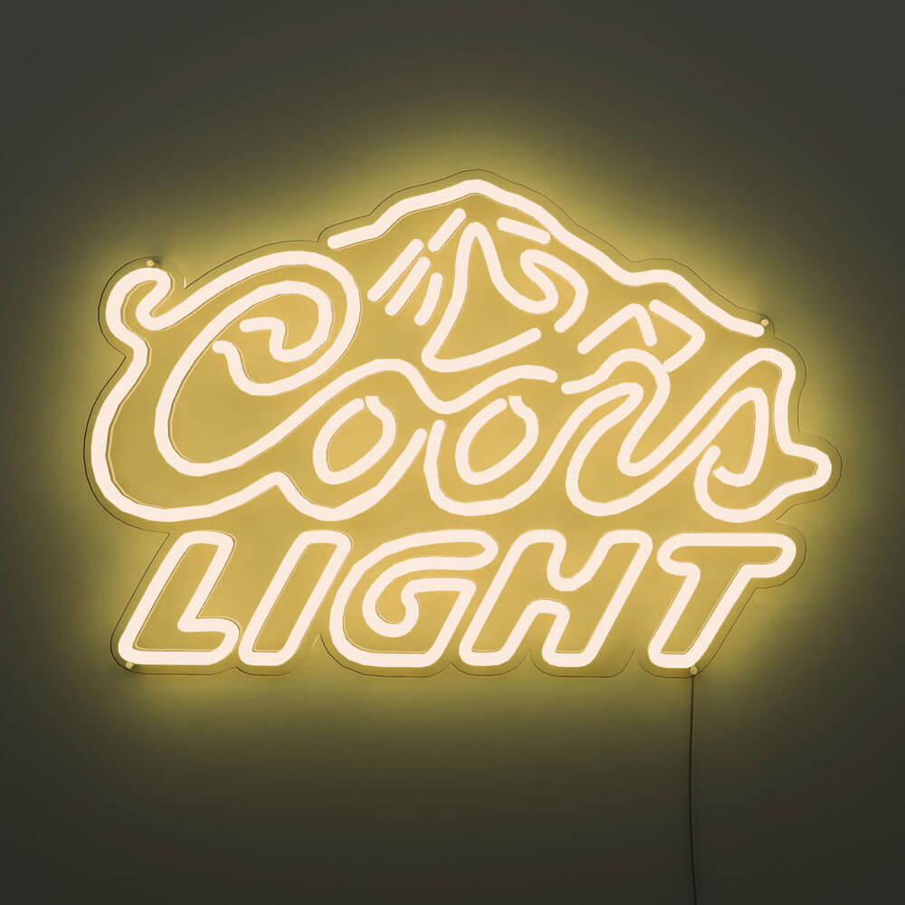 coors light neon sign yellow