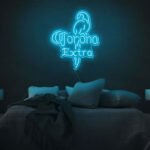 corona neon sign light blue