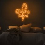 corona neon sign orange