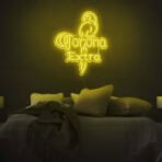 corona neon sign yellow