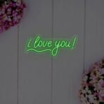 i love you neon sign green