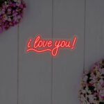 i love you neon sign red