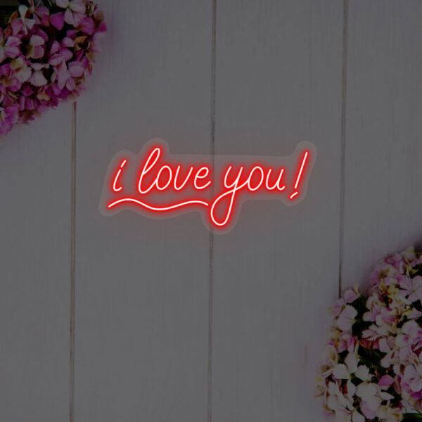 i love you neon sign red