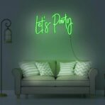 lets party neon sign green