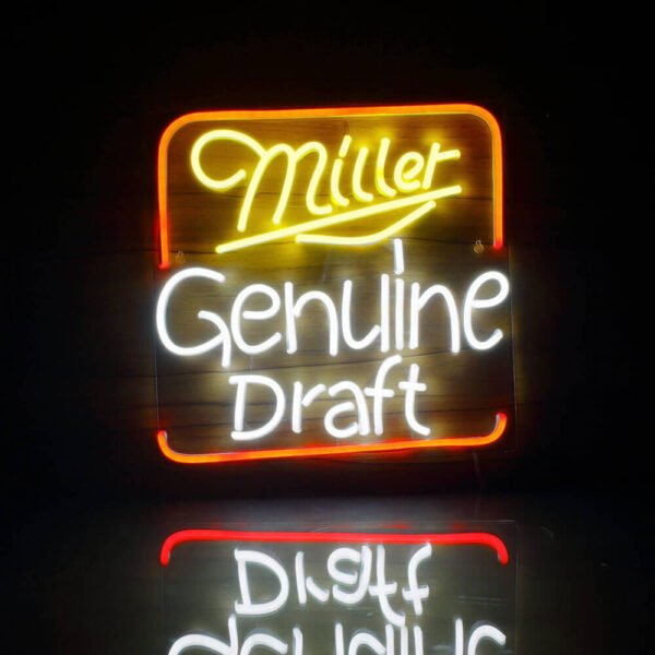 miller genuine draft neon sign multicolored