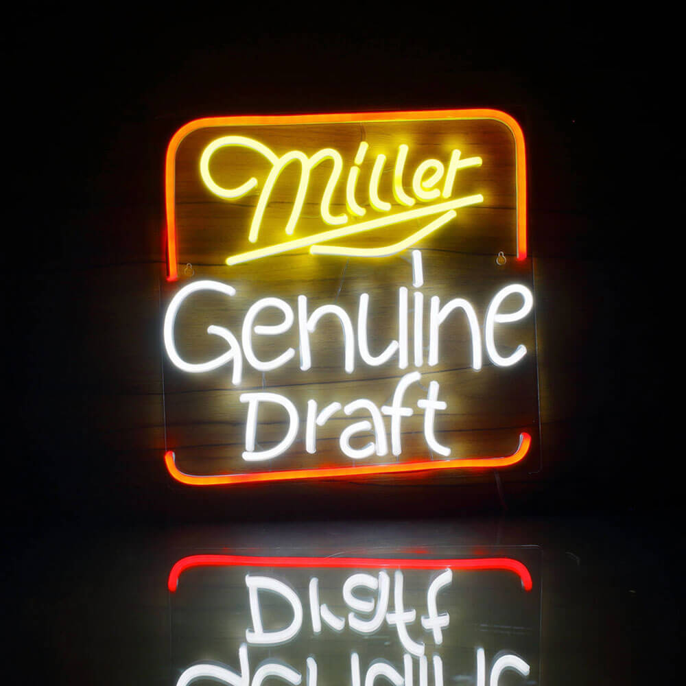 miller genuine draft neon sign multicolored