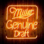 miller genuine draft neon sign orange