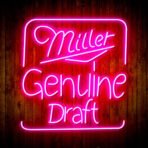 miller genuine draft neon sign pink