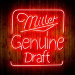 miller genuine draft neon sign red