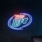 miller lite neon sign multicolored