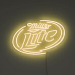 miller lite neon sign yellow