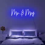mr and mrs neon sign blue