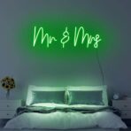 mr and mrs neon sign green