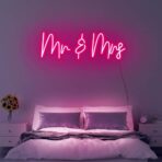 mr and mrs neon sign pink