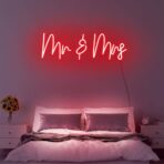 mr and mrs neon sign red