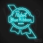 pabst blue ribbon neon sign blue