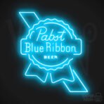 pabst blue ribbon neon sign light blue