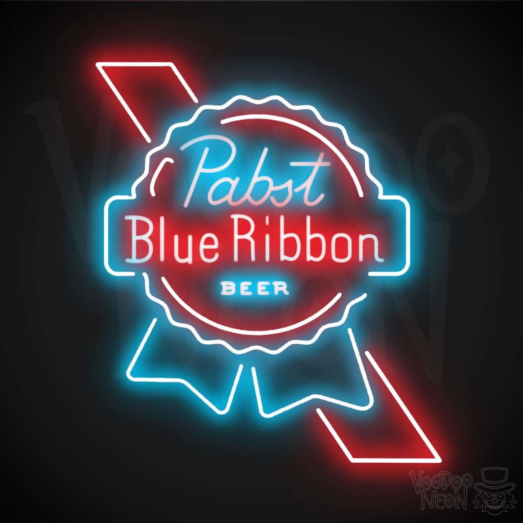 pabst blue ribbon neon sign multicolor