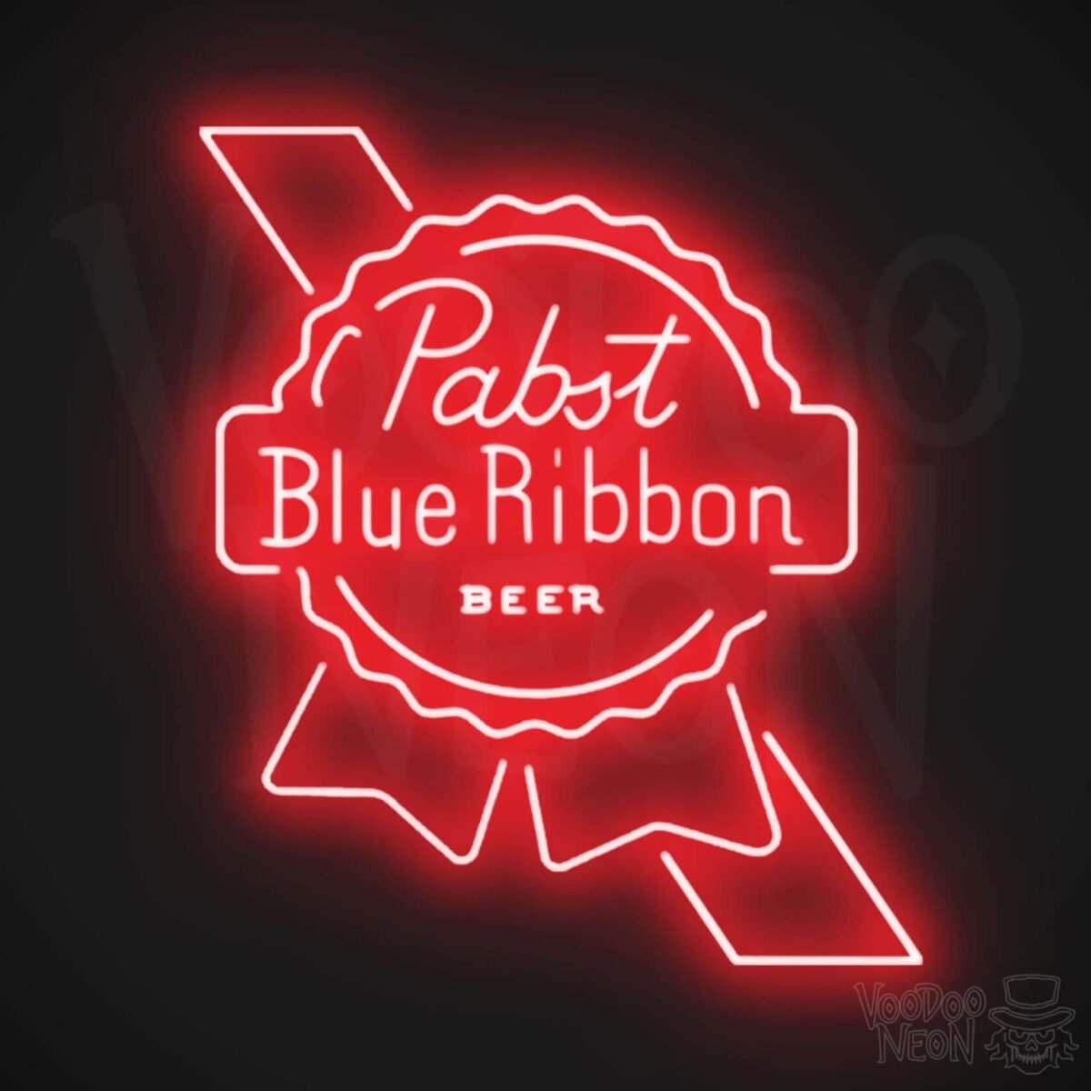 pabst blue ribbon neon sign red