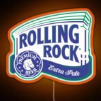 rolling rock neon sign orange