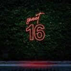 sweet 16 neon sign red