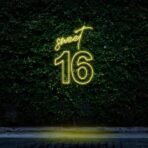 sweet 16 neon sign yellow