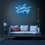 til death do us party neon sign light blue