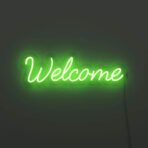 welcome neon sign green