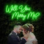 will you marry me neon sign green