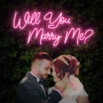 will you marry me neon sign pink