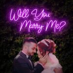 will you marry me neon sign purple