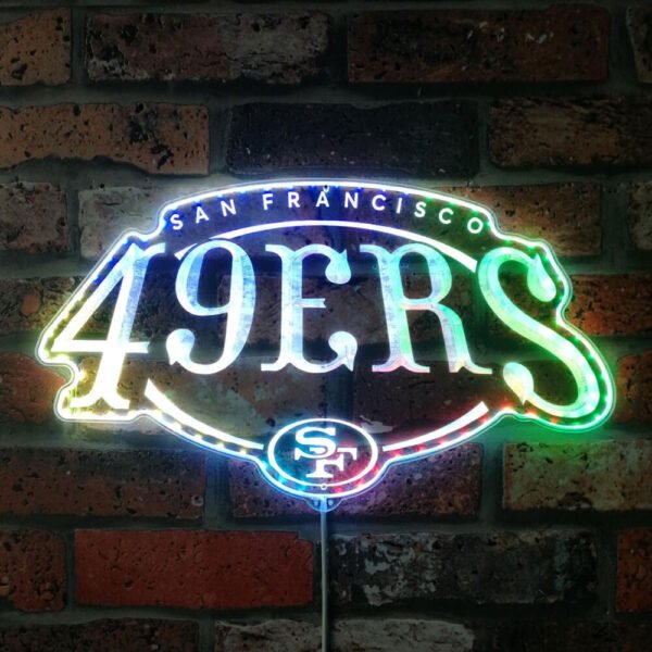 49ers neon sign multicolored