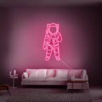 astronaut neon sign pink