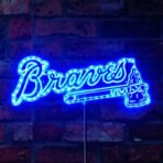 atlanta braves neon sign blue