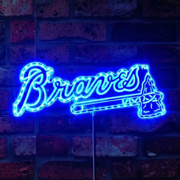 atlanta braves neon sign blue