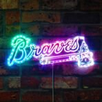 atlanta braves neon sign multicolored