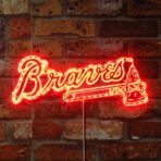 atlanta braves neon sign orange