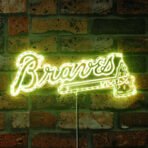 atlanta braves neon sign yellow