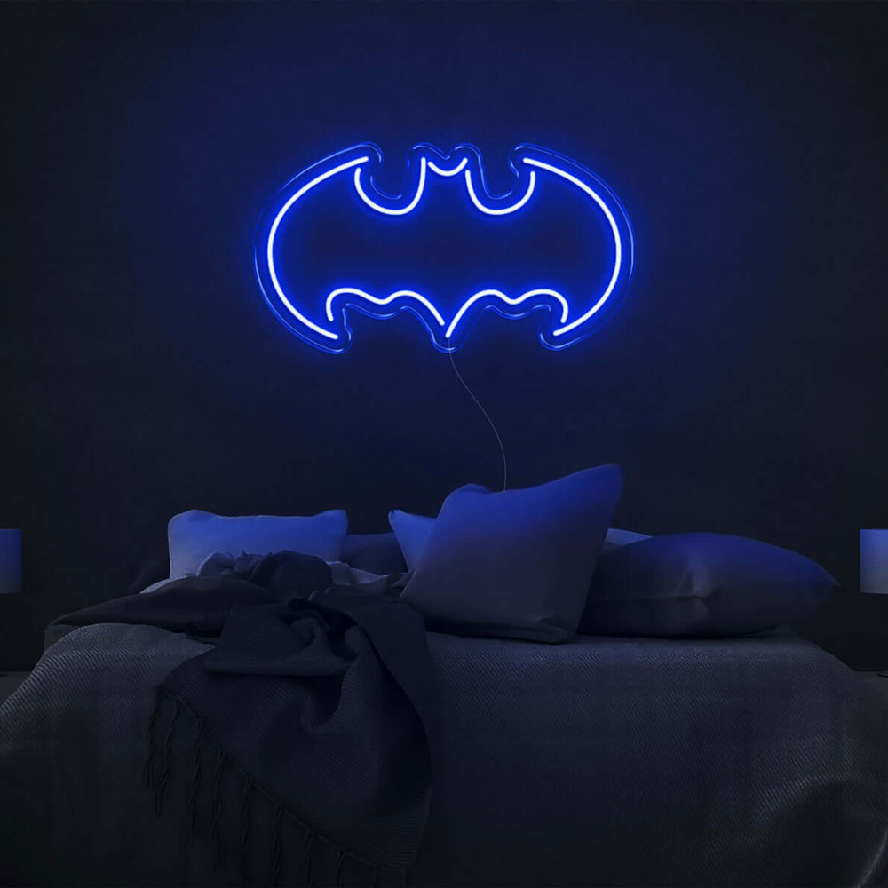 batman neon sign blue