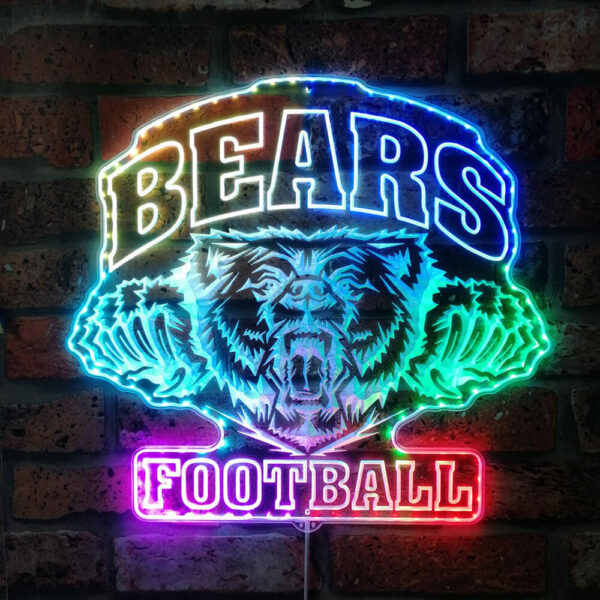 chicago bears neon sign multicolored