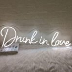 drunk in love neon sign white