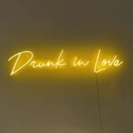 drunk in love neon sign yellow