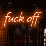 fuck off neon sign orange