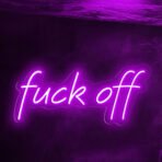 fuck off neon sign purple