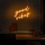 good vibes neon sign orange