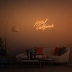 hotel california neon sign orange